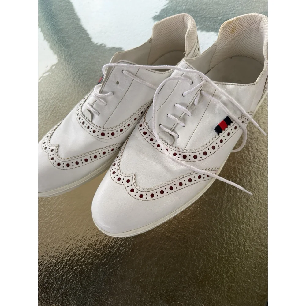 Gucci Men's White Leather Lace-up Sneakers Shoes Pre Owned US 9 1/2 - Picture 9 of 16